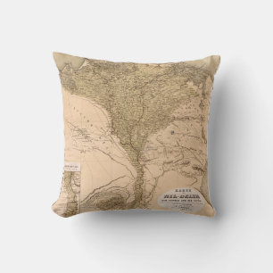 Vintage Nile River Delta 1859 Poster Cushion