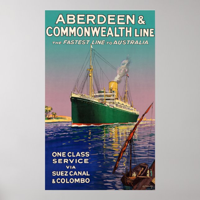 VINTAGE NILE STEAMBOAT TRAVEL POSTER (Front)