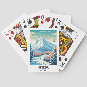 Vintage Niseko Japan Winter Travel Playing Cards