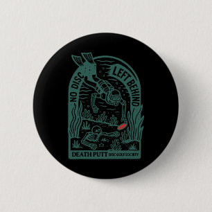 Vintage No Disc Left Behind Disc Golf Meme Golfer  6 Cm Round Badge