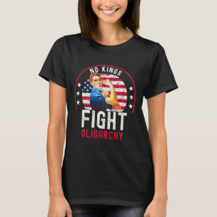 Vintage No Kings Fight Oligarchy Woman's Girl Amer T-Shirt