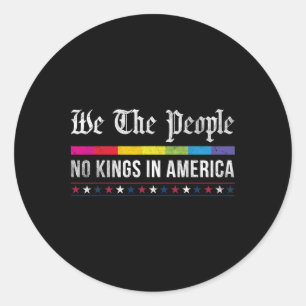 Vintage No Kings In America We The People Patrioti Classic Round Sticker