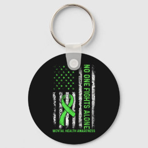 Vintage Nobody Fights Alone Mental Health Awarenes Key Ring