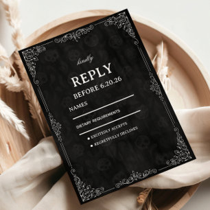 Vintage Noir Elegant RSVP Card