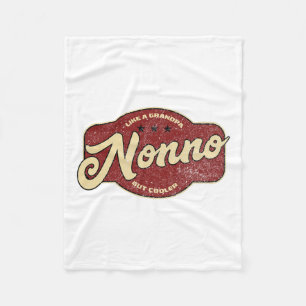 Vintage Nonno Like A Grandpa But Cooler - Italian Fleece Blanket