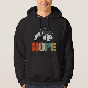 Vintage Nope Funny Siberian Husky Dog Lover Hoodie