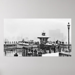 Vintage Norfolk, VA Waterfront Photograph Poster