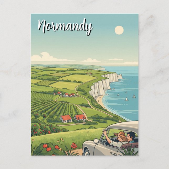 Vintage Normandy France Travel Postcard (Front)