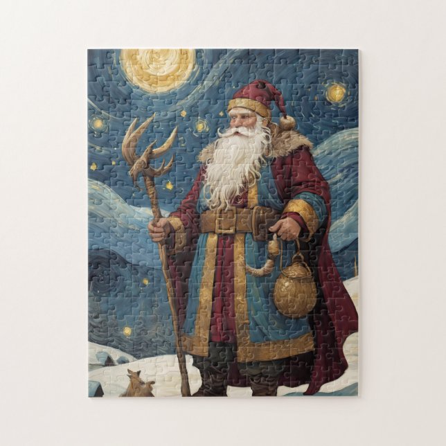 Vintage Norse Santa Puzzle - Christmas Jigsaw (Vertical)