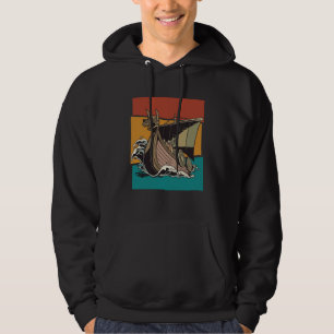 Vintage Norse Viking Ship Hoodie
