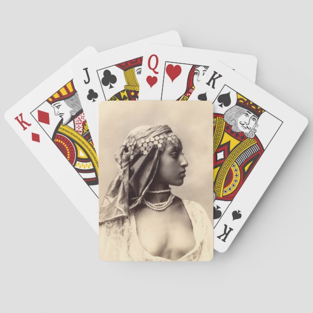 Vintage North African Woman Playing Cards (Back)