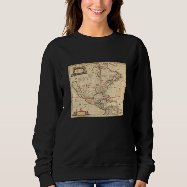 Vintage North America Map  1690  Sweatshirt (Front)