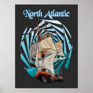 Vintage North Atlantic Voyage Poster