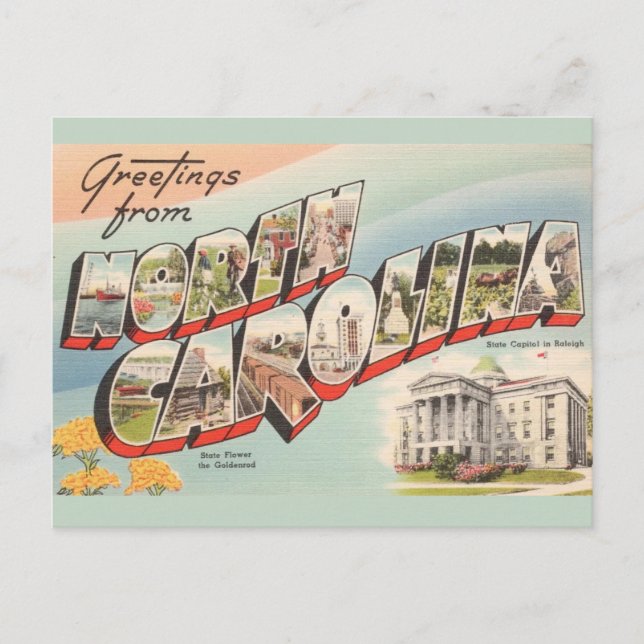 Vintage North Carolina Greeting Postcard (Front)