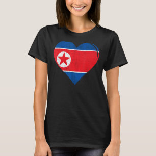 Vintage North Korea Flag Heart T-Shirt