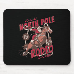 Vintage North Le Rodeo Cowboy Santa Country Christ Mouse Pad