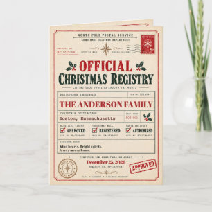 Vintage North Pole Registry Christmas Card