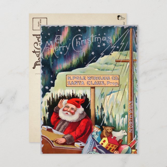 Vintage North Pole Santa Christmas Postcard (Front/Back)