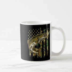 Vintage Northern Ke Fishing Camo American Flag  Coffee Mug