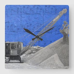 Vintage Northwest Crane Operator Friction Rig Square Wall Clock