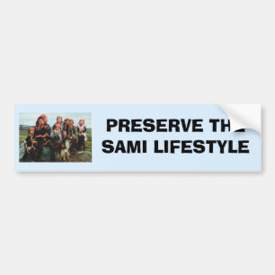 Vintage Norway, Lapland, Sami family 1950 Bumper Sticker