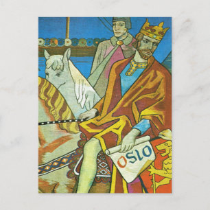 Vintage Norway, Oslo, King in Oslo Postcard