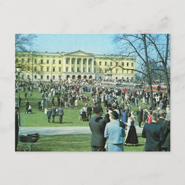 Vintage Norway,  Oslo, Palace gardens Postcard (Front)