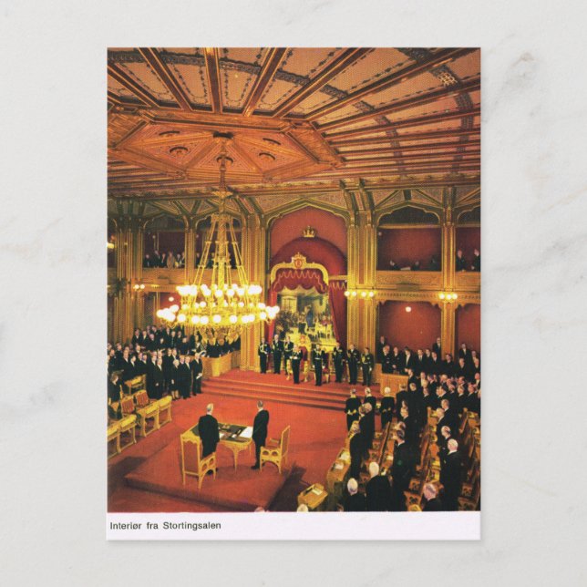 Vintage Norway,  Oslo, Parliament Postcard (Front)