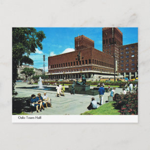 Vintage Norway, Oslo Town Hall Postcard