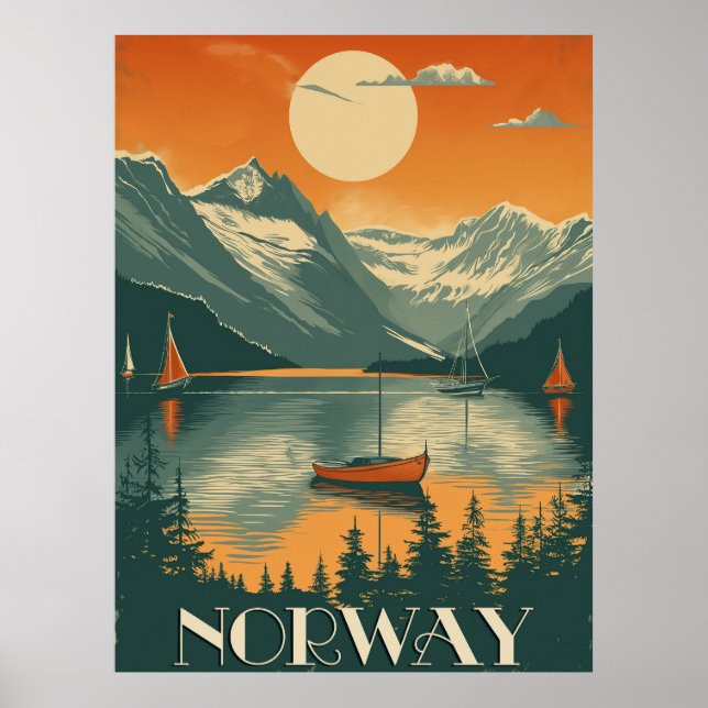 Vintage Norway Travel Poster (Front)