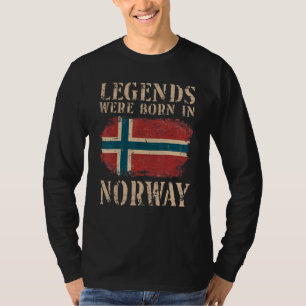 Vintage Norwegian Flag Legends Were Born In Norway T-Shirt