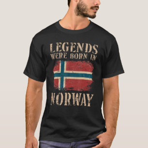 Vintage Norwegian Flag Legends Were Born In Norway T-Shirt