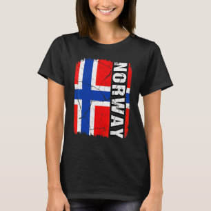 Vintage Norwegian Flag Norway Pride Roots Heritage T-Shirt