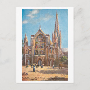 Vintage Norwich Cathedral Postcard