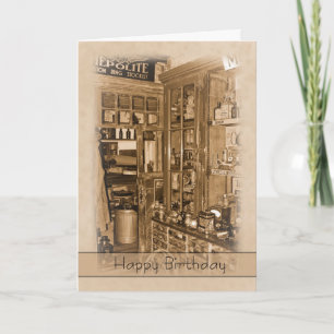 Vintage, Nostalgia, Retro Birthday Card - Old Shop