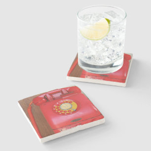 Vintage Nostalgic Old Classic Retro Telephone Stone Coaster