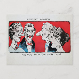 Vintage Nosy Club Postcard