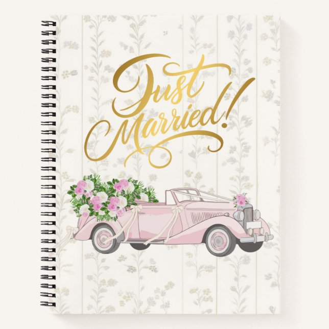 Vintage Notebook Journal | just married (Front)