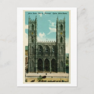Vintage Notre Dame Church Montreal Postcard