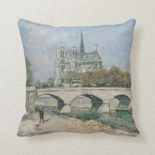 Vintage Notre Dame de Paris Cushion