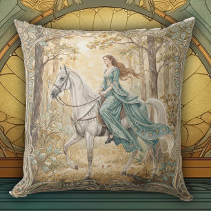 Vintage Nouveau Maiden Riding Cushion