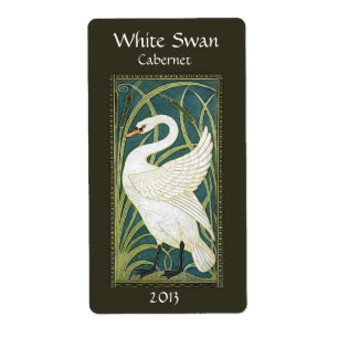 Vintage Nouveau Swan Wine Bottle Label