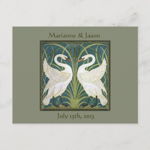 Vintage Nouveau Swans Wedding Invitation 2