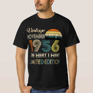 Vintage November 1956 T-Shirt Retro Style Birthday