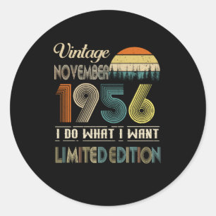 Vintage November 1956 What I Want Limited Edition Classic Round Sticker
