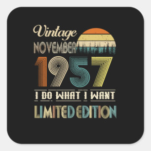 Vintage November 1957 What I Want Limited Edition Square Sticker