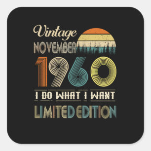 Vintage November 1960 What I Want Limited Edition Square Sticker