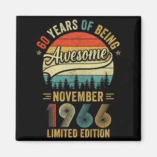 Vintage November 1966 60 Years Design Magnet