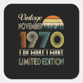 Vintage November 1970 What I Want Limited Edition Square Sticker