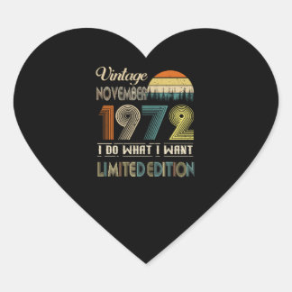 Vintage November 1972 What I Want Limited Edition Heart Sticker
